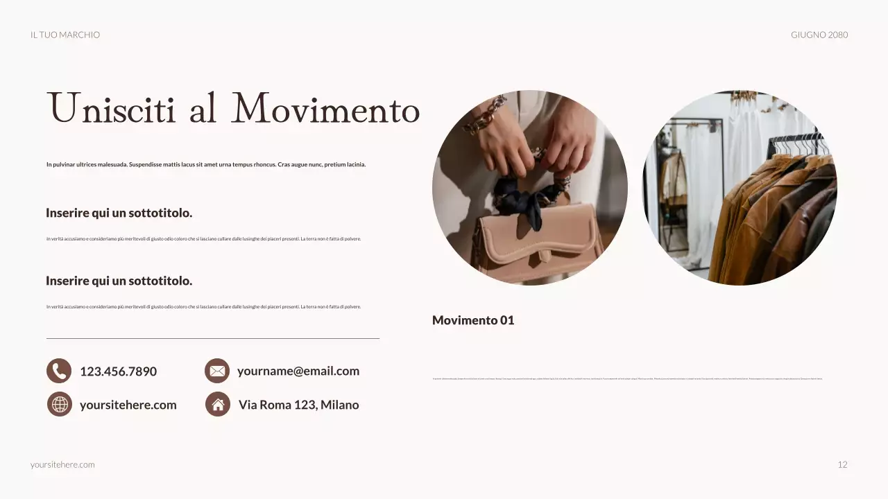 Presentazione della pubblicità di moda rustica beige