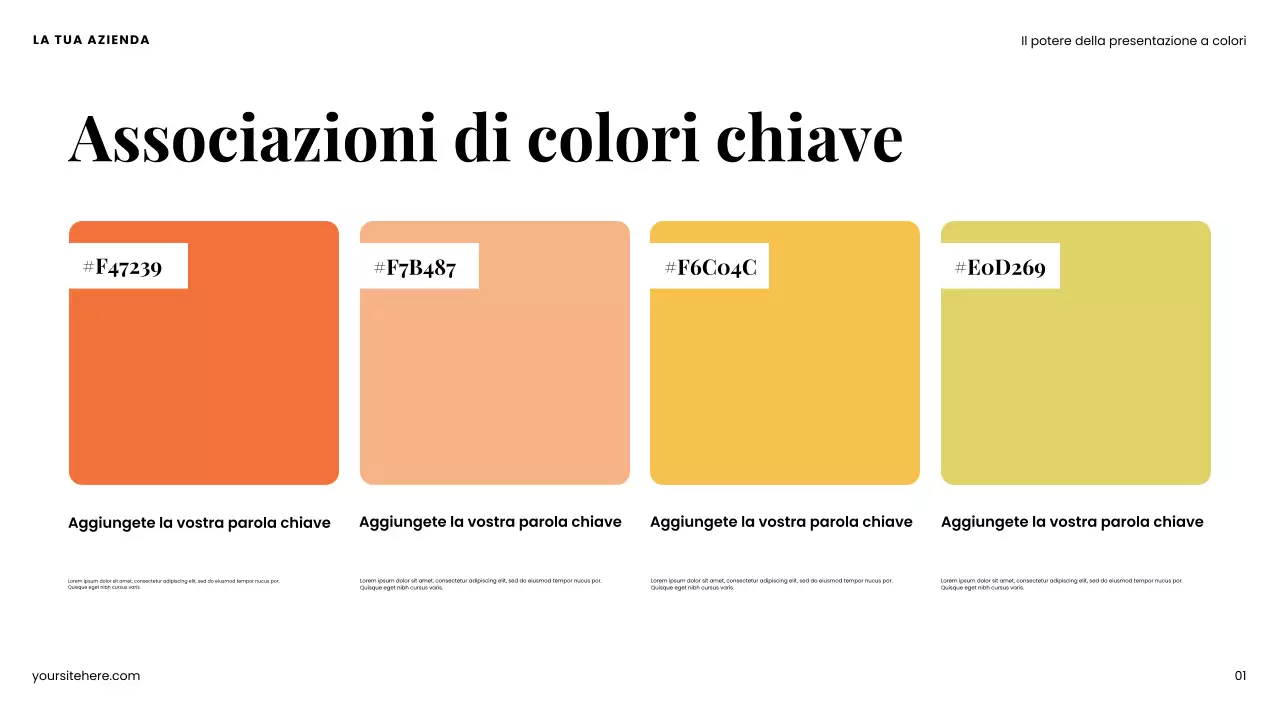 Presentazione del design moderno e colorato