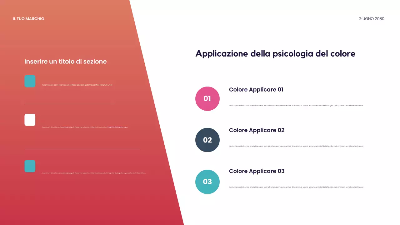 Presentazione del design moderno rosso