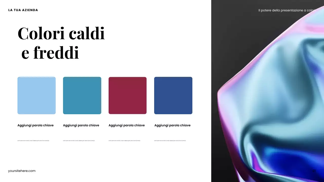 Presentazione del design moderno e colorato