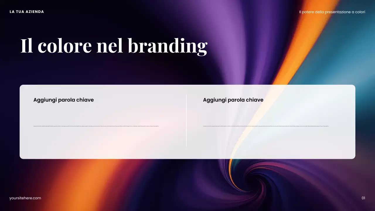 Presentazione del design moderno e colorato