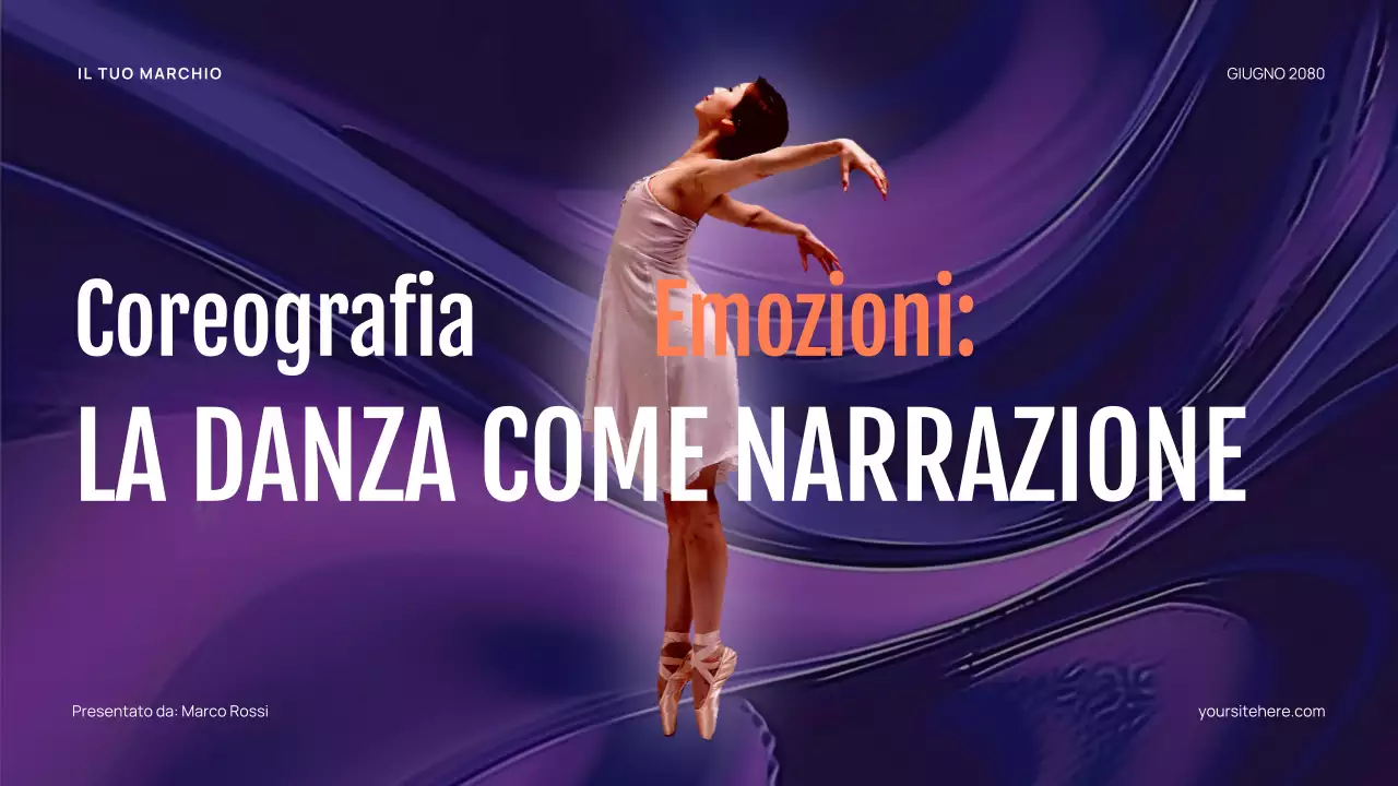 Presentazione di danza astratta viola
