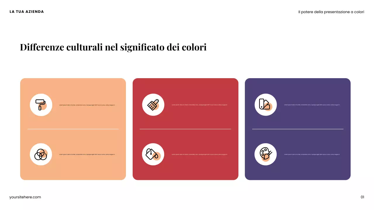 Presentazione del design moderno e colorato