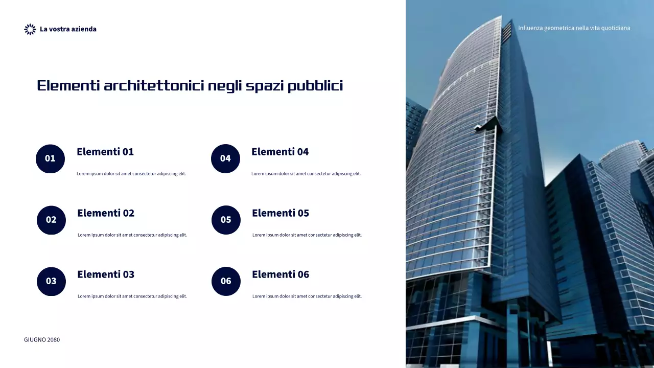 Presentazione sull'influenza geometrica moderna arancione nella vita quotidiana