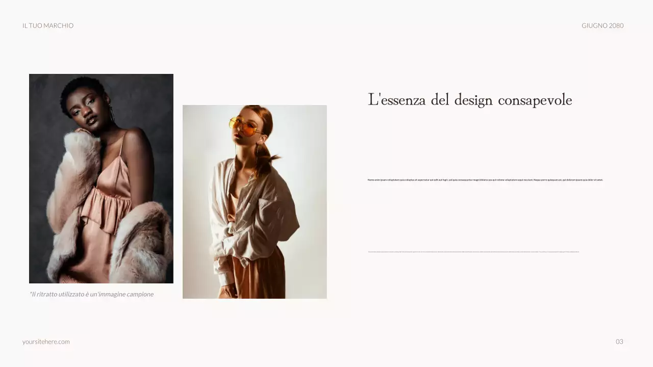 Presentazione della pubblicità di moda rustica beige