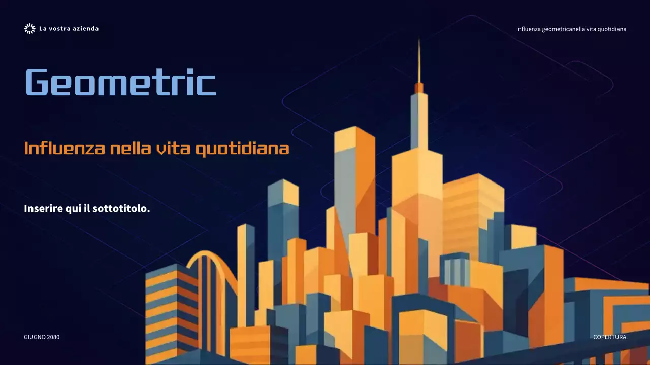 Presentazione sull'influenza geometrica moderna arancione nella vita quotidiana