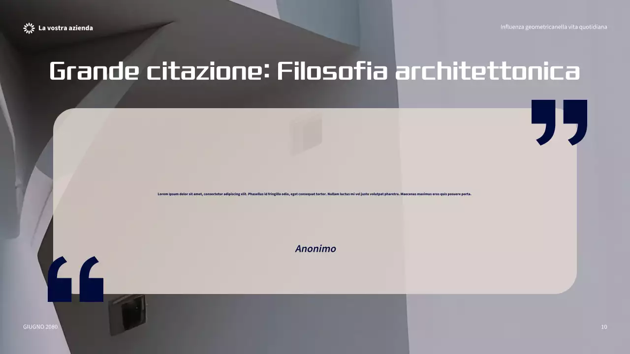 Presentazione sull'influenza geometrica moderna arancione nella vita quotidiana