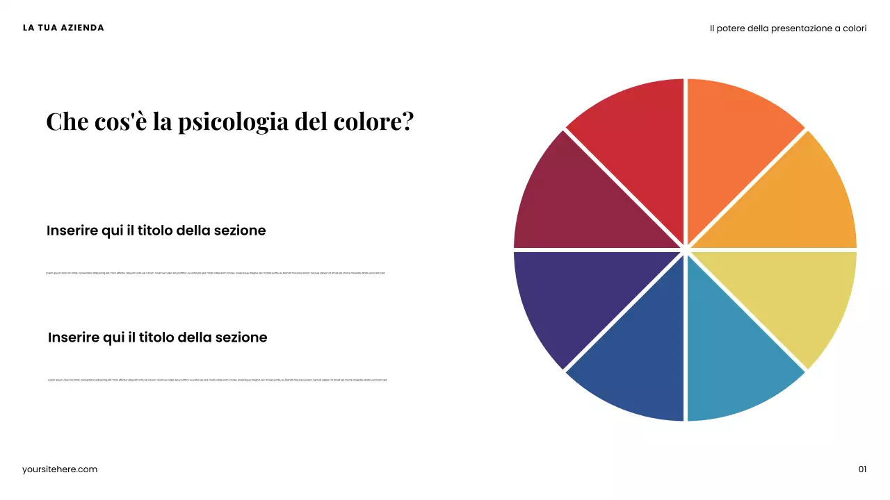Presentazione del design moderno e colorato