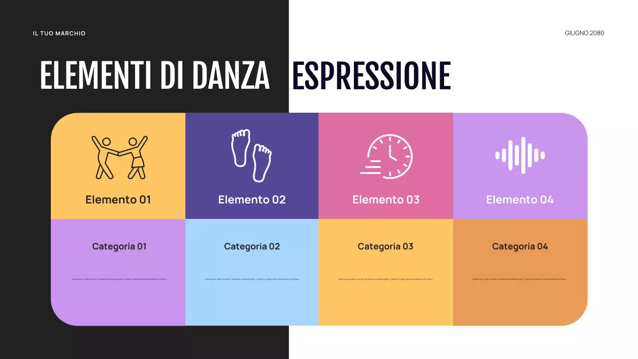 Presentazione di danza astratta viola