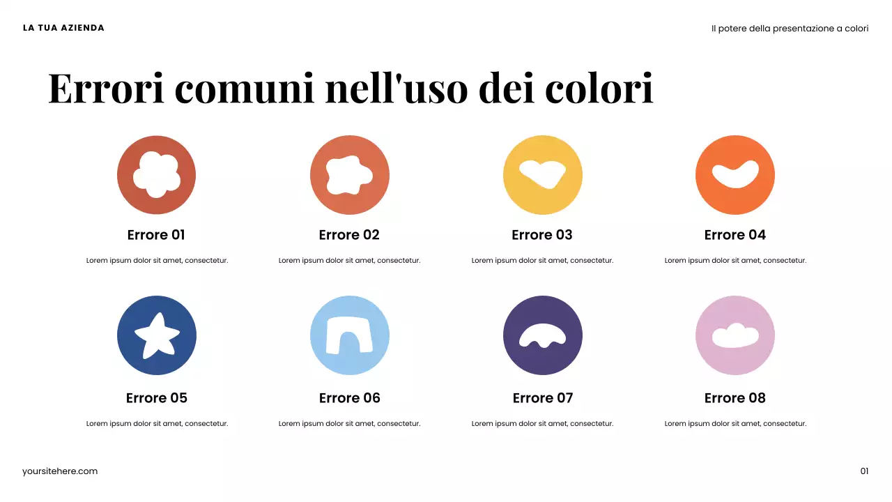 Presentazione del design moderno e colorato