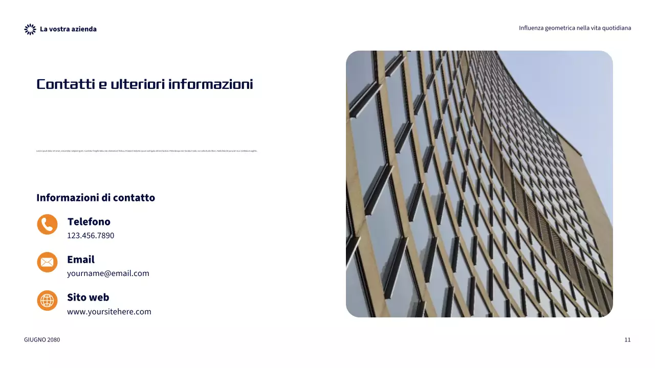 Presentazione sull'influenza geometrica moderna arancione nella vita quotidiana