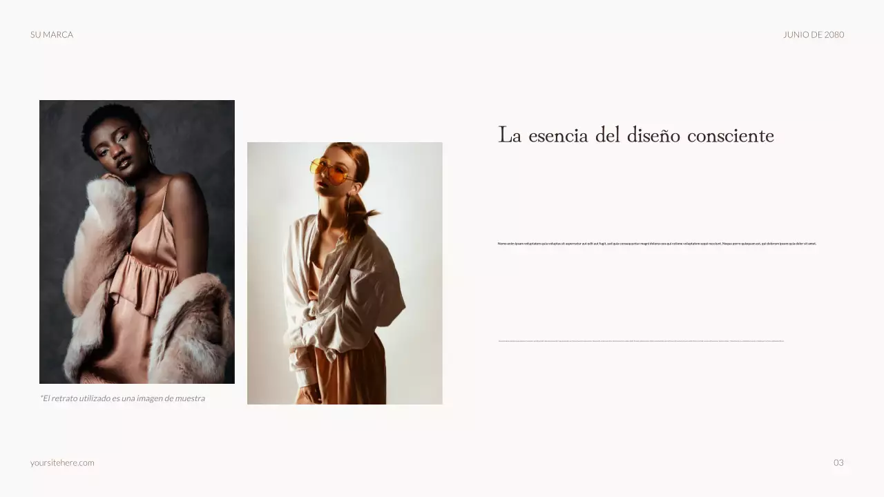 Presentación de publicidad de moda rústica beige