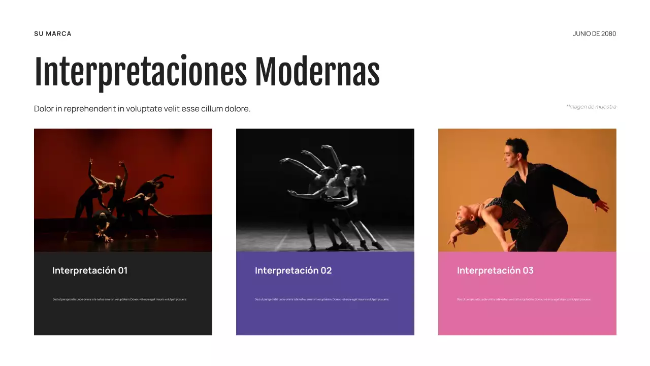 Presentación de danza abstracta púrpura