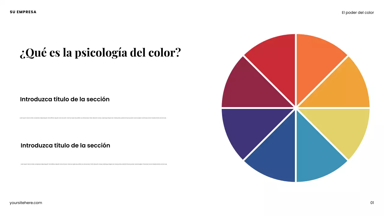 Presentación de diseño moderno y colorido
