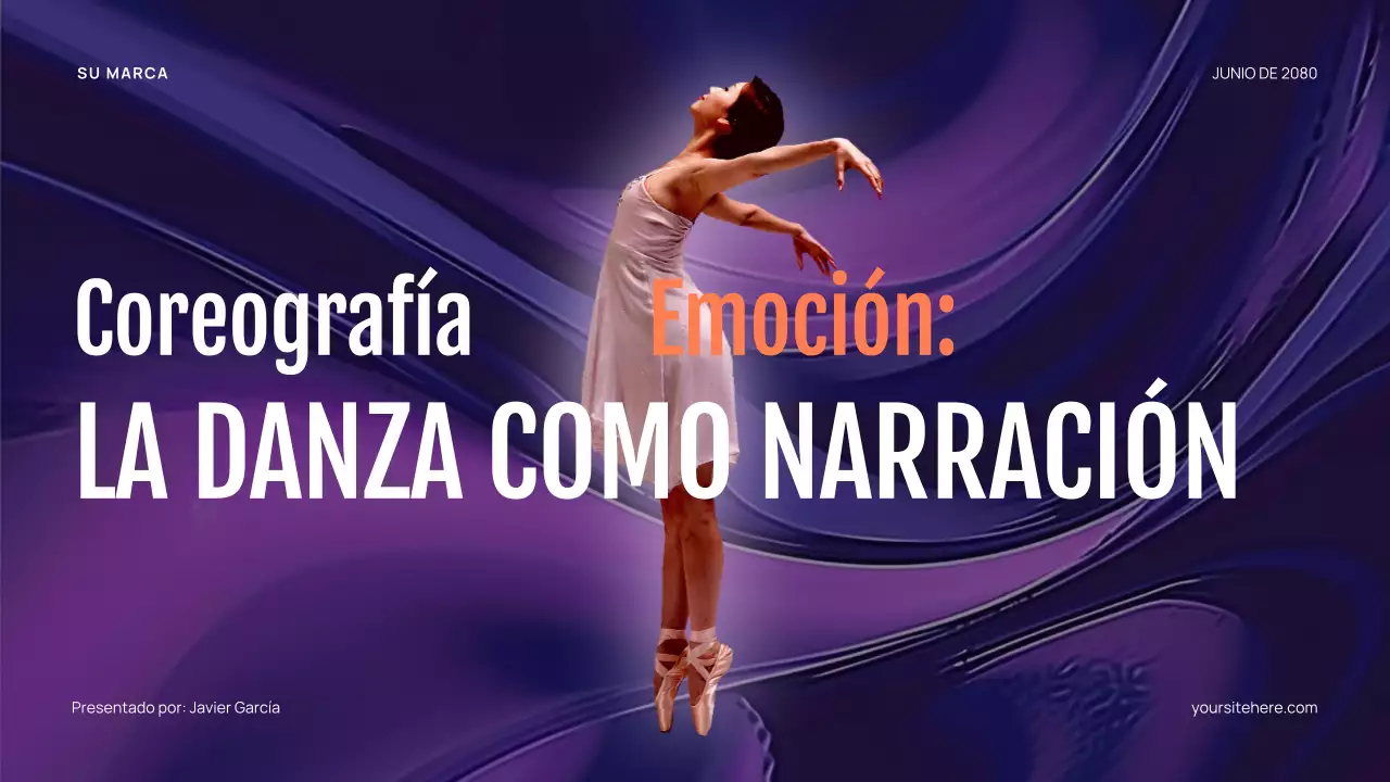 Presentación de danza abstracta púrpura