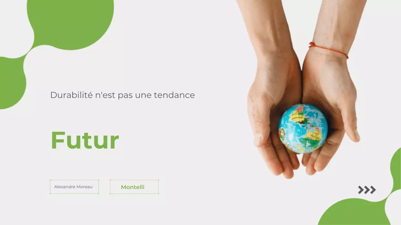 Présentation de l'annonce sur la durabilité verte et moderne