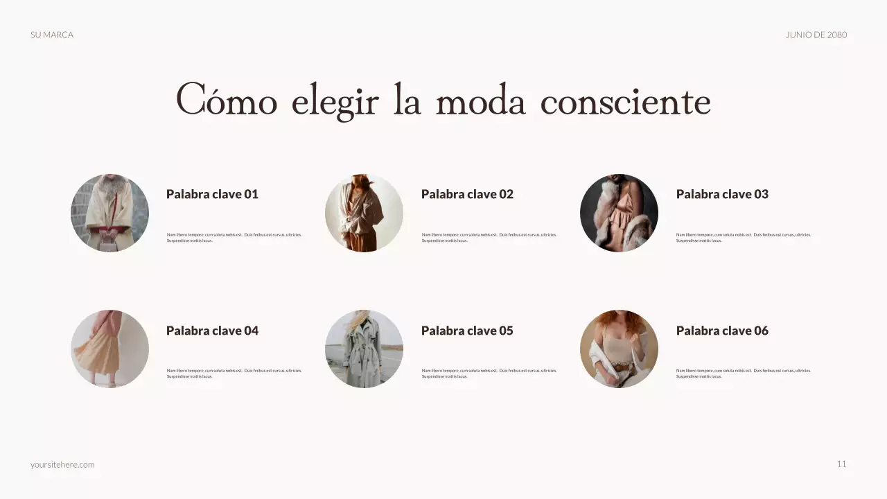 Presentación de publicidad de moda rústica beige