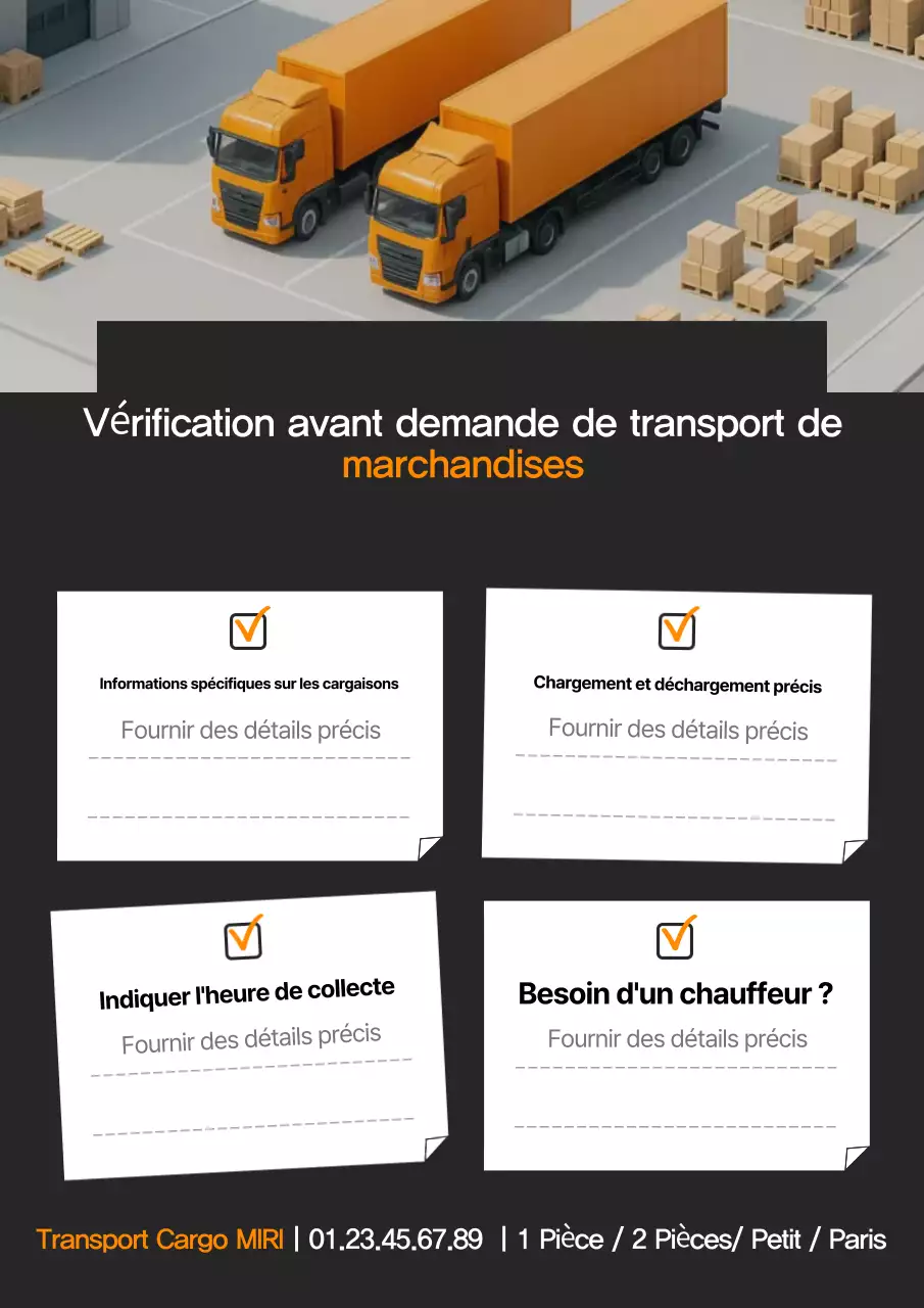 Guide de transport logistique de fret moderne Orange