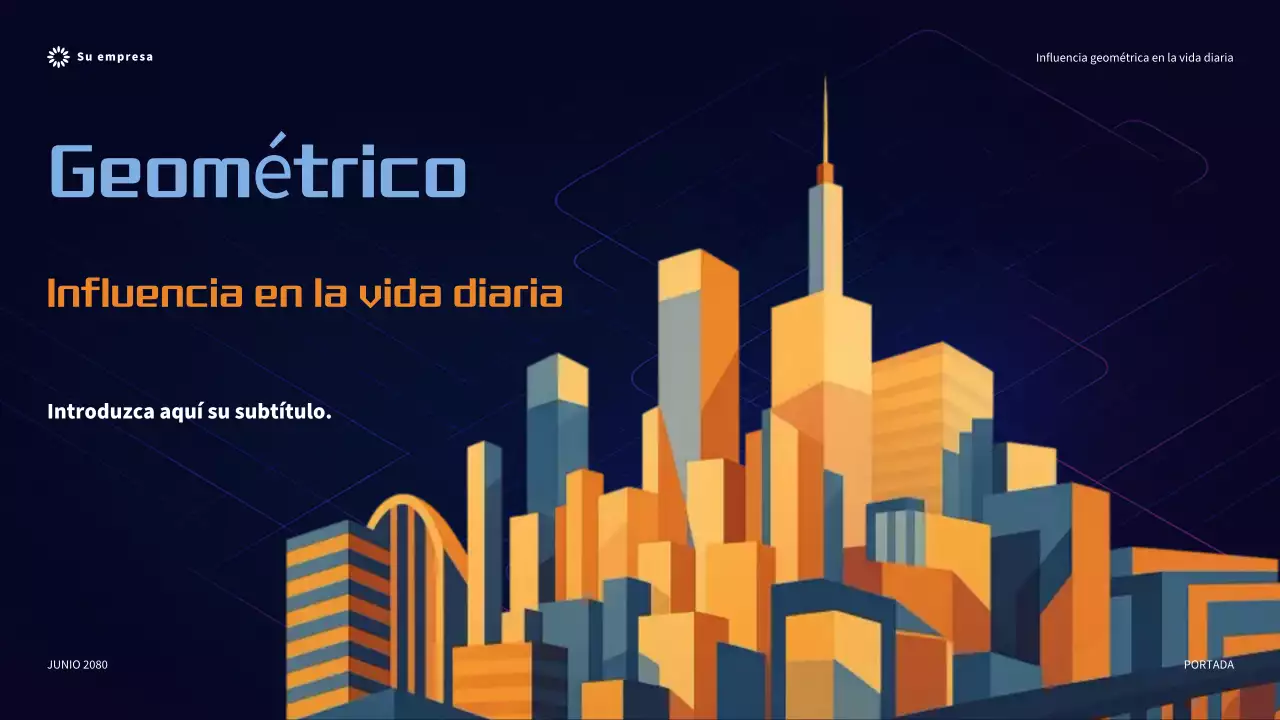 Presentación de la influencia geométrica moderna del naranja en la vida cotidiana