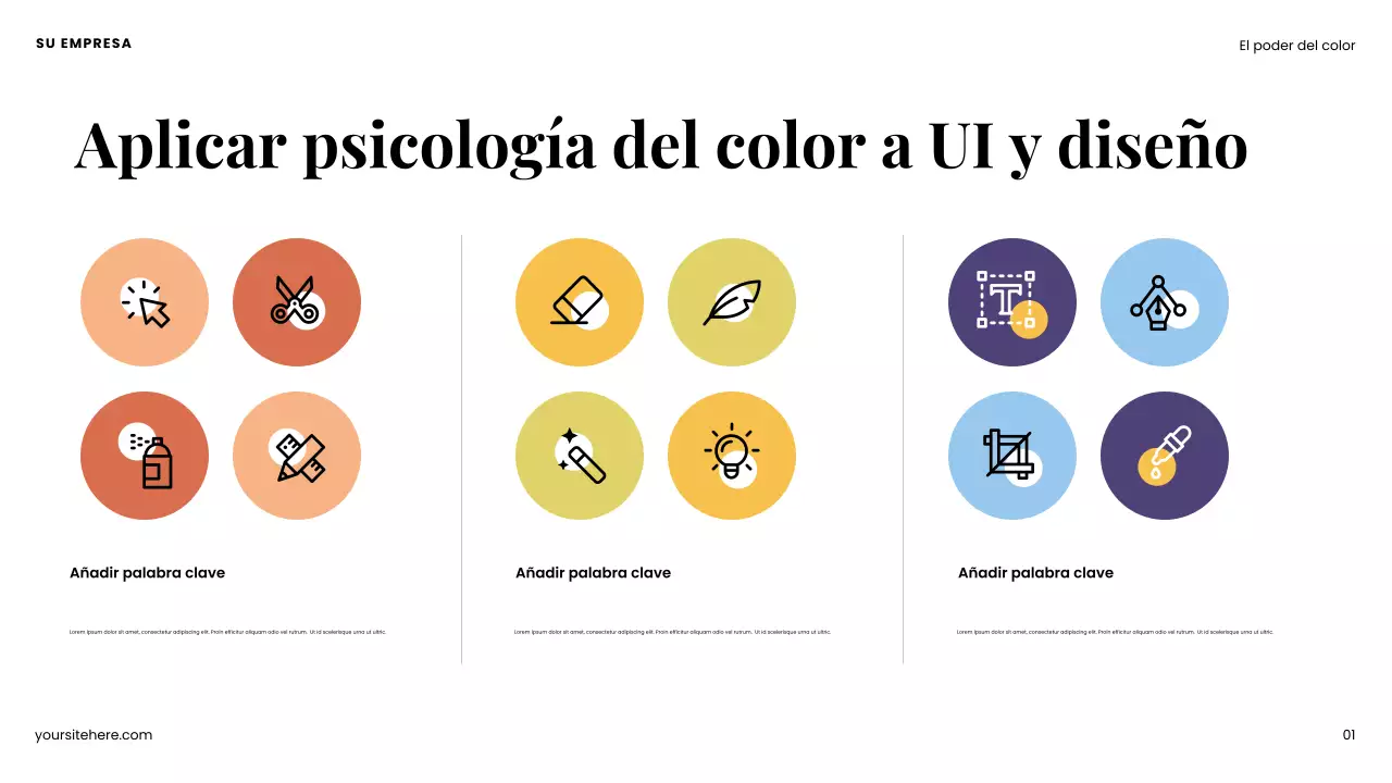 Presentación de diseño moderno y colorido