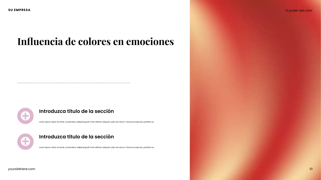 Presentación de diseño moderno y colorido