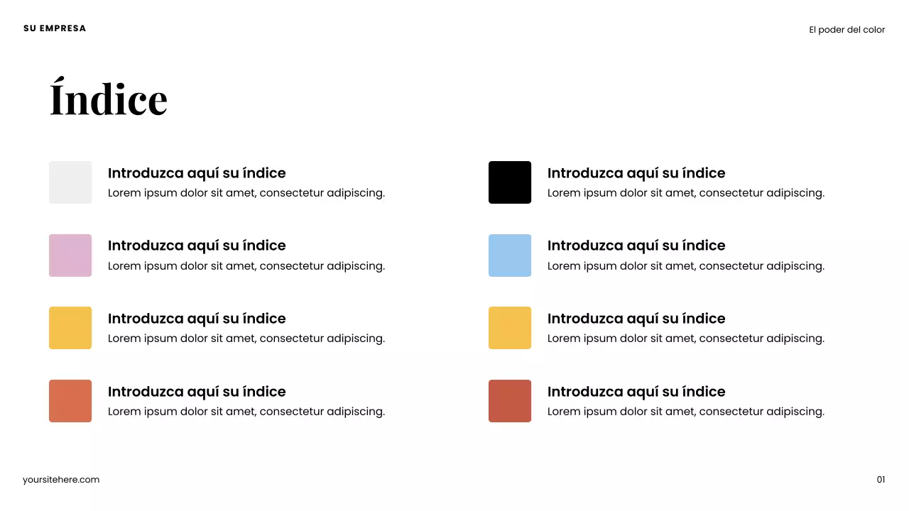 Presentación de diseño moderno y colorido