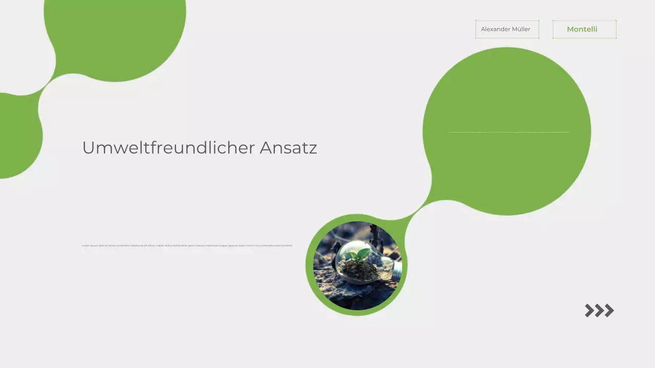 Präsentation zur Ankündigung einer modernen grünen Nachhaltigkeit