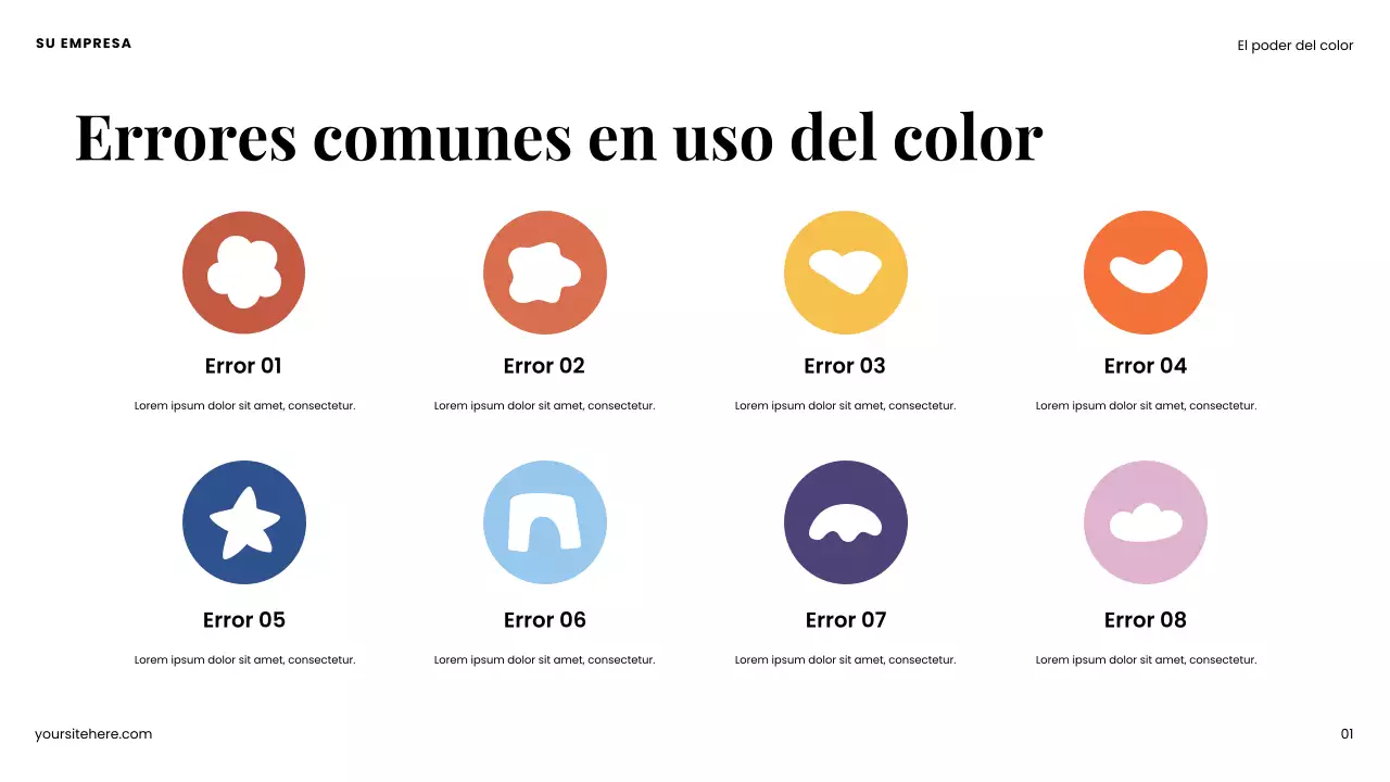 Presentación de diseño moderno y colorido