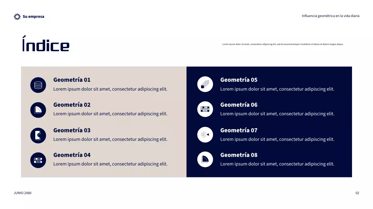 Presentación de la influencia geométrica moderna del naranja en la vida cotidiana