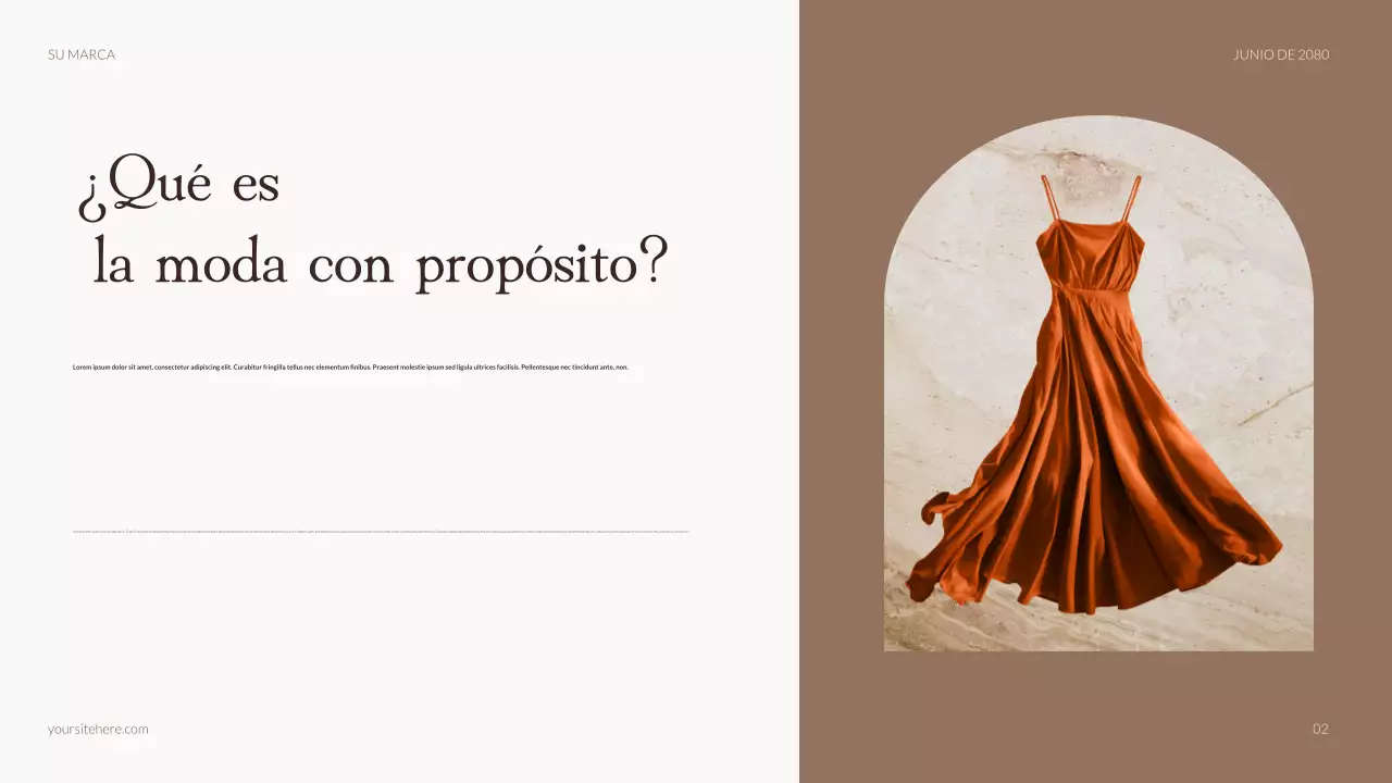 Presentación de publicidad de moda rústica beige