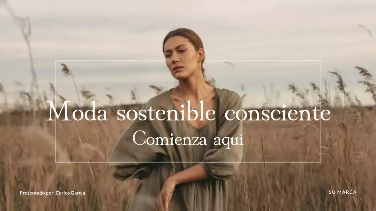 Presentación de publicidad de moda rústica beige