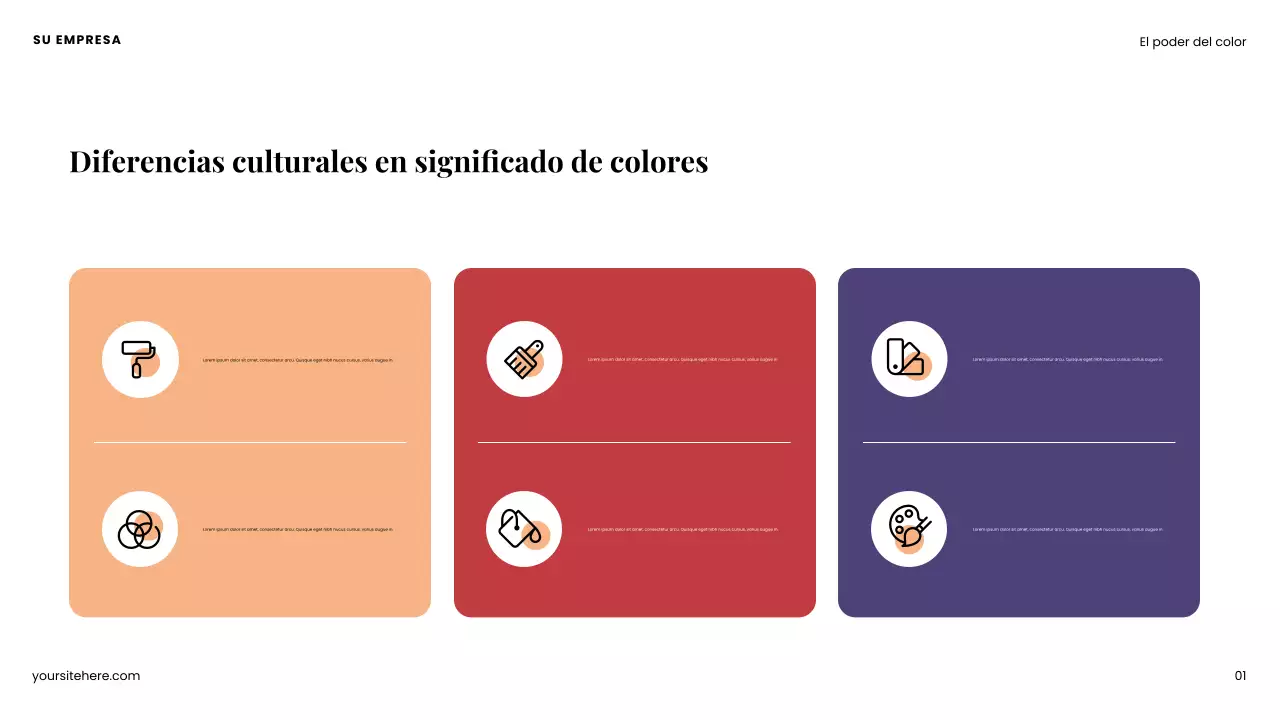 Presentación de diseño moderno y colorido