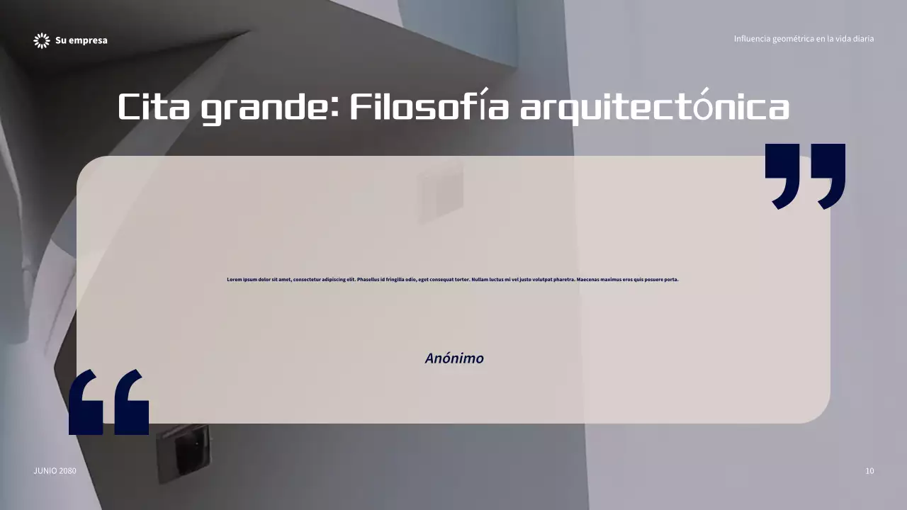 Presentación de la influencia geométrica moderna del naranja en la vida cotidiana