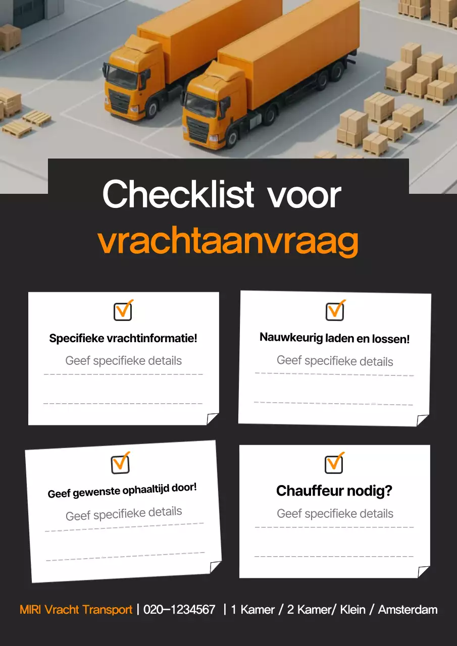 Oranje Modern Freight Logistics Transportgids