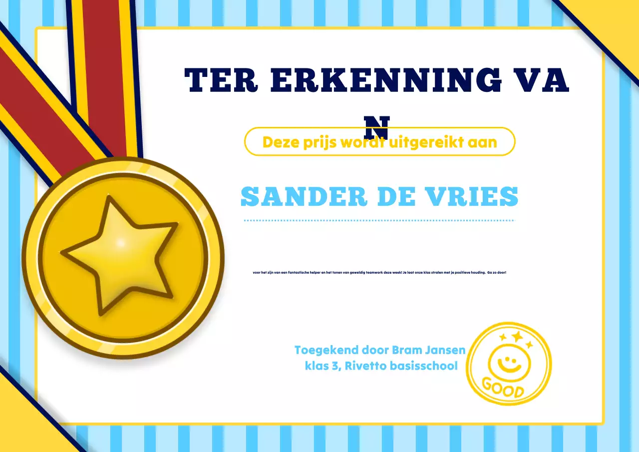 gouden klassieke studentencertificaat