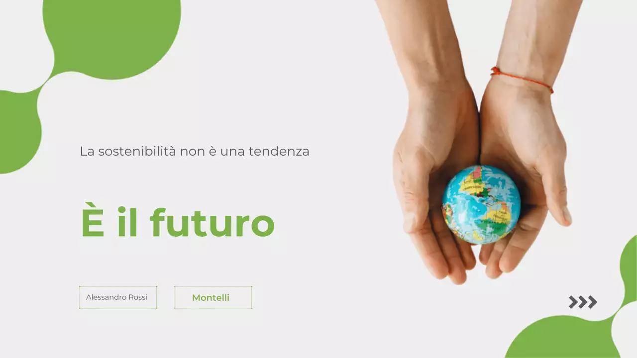 Presentazione dell'annuncio sulla sostenibilità moderna e verde