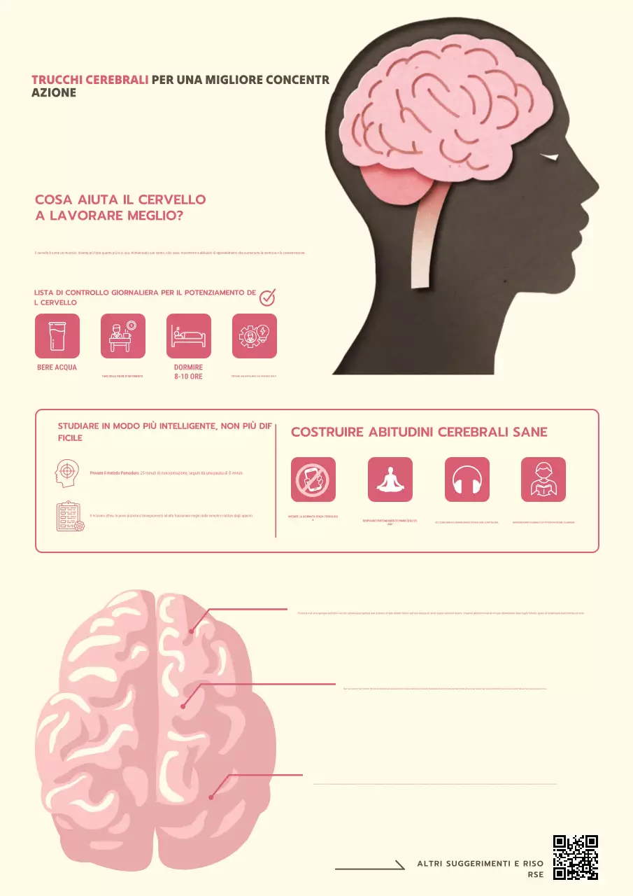 Poster rosa della guida al cervello moderno