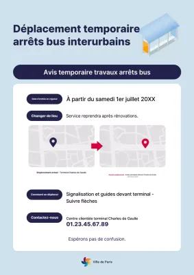 Avis d'information routière simple bleu ciel
