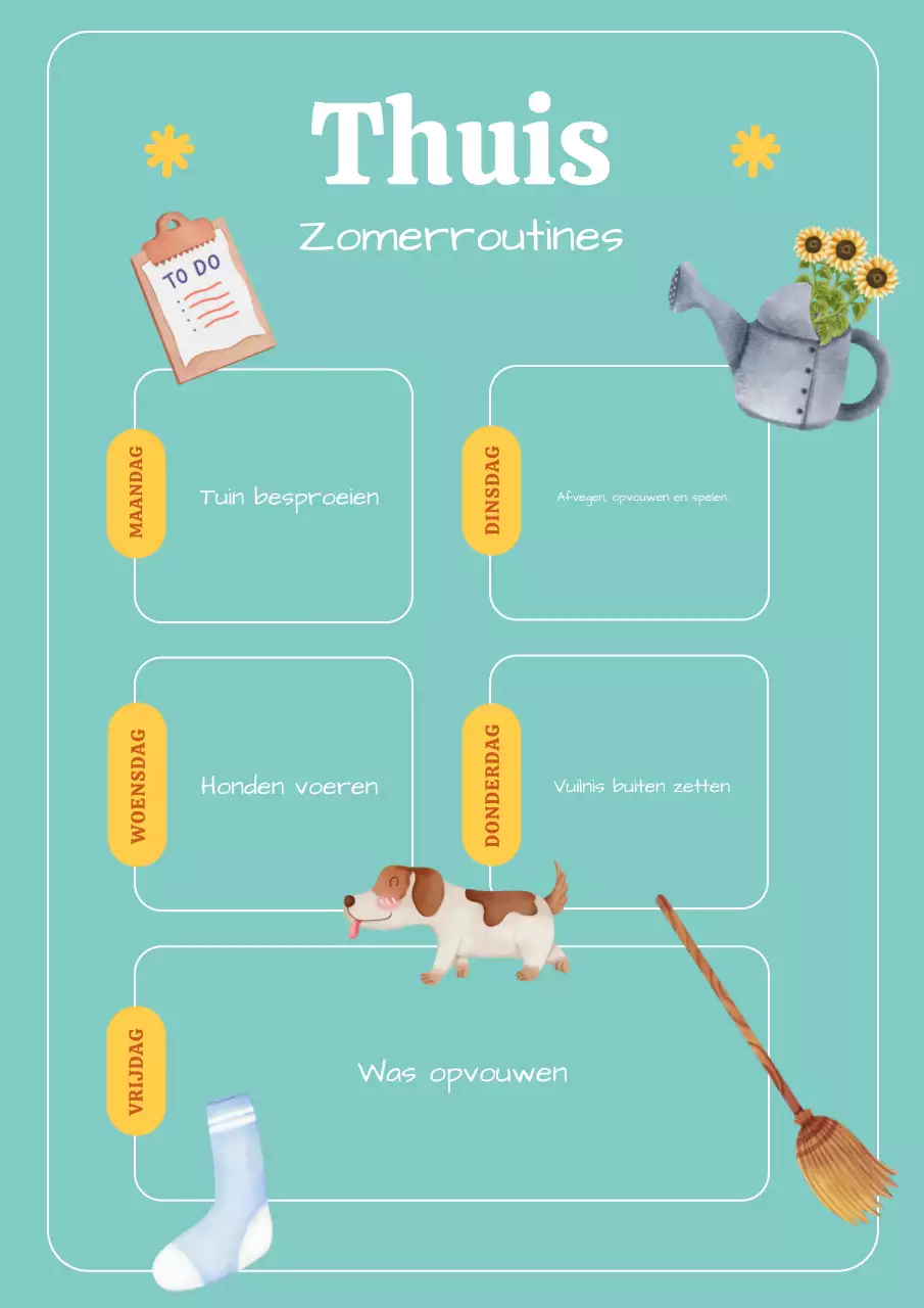 Teal Playful Routine Planner Poster