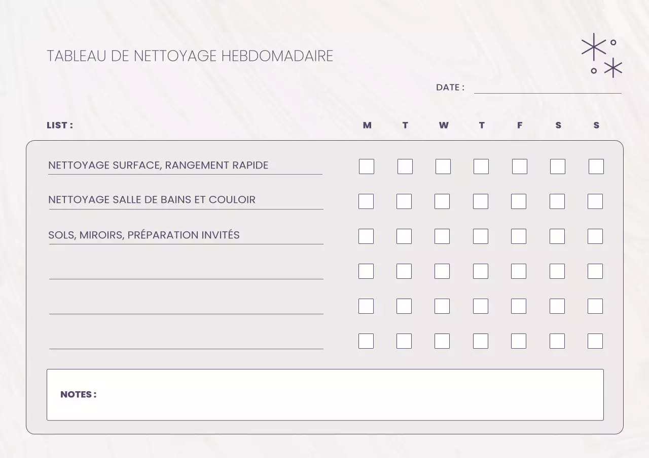 planificateur de nettoyage minimaliste beige