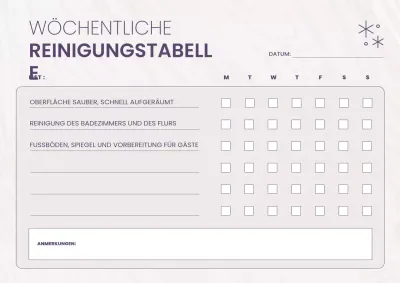 beiger minimalistischer Reinigungsplaner