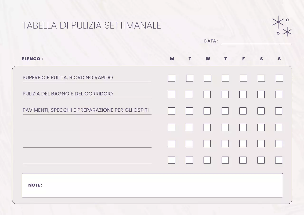 pianificatore di pulizie minimale beige