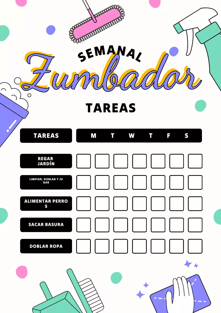 Planificador de tareas de verano retro colorido