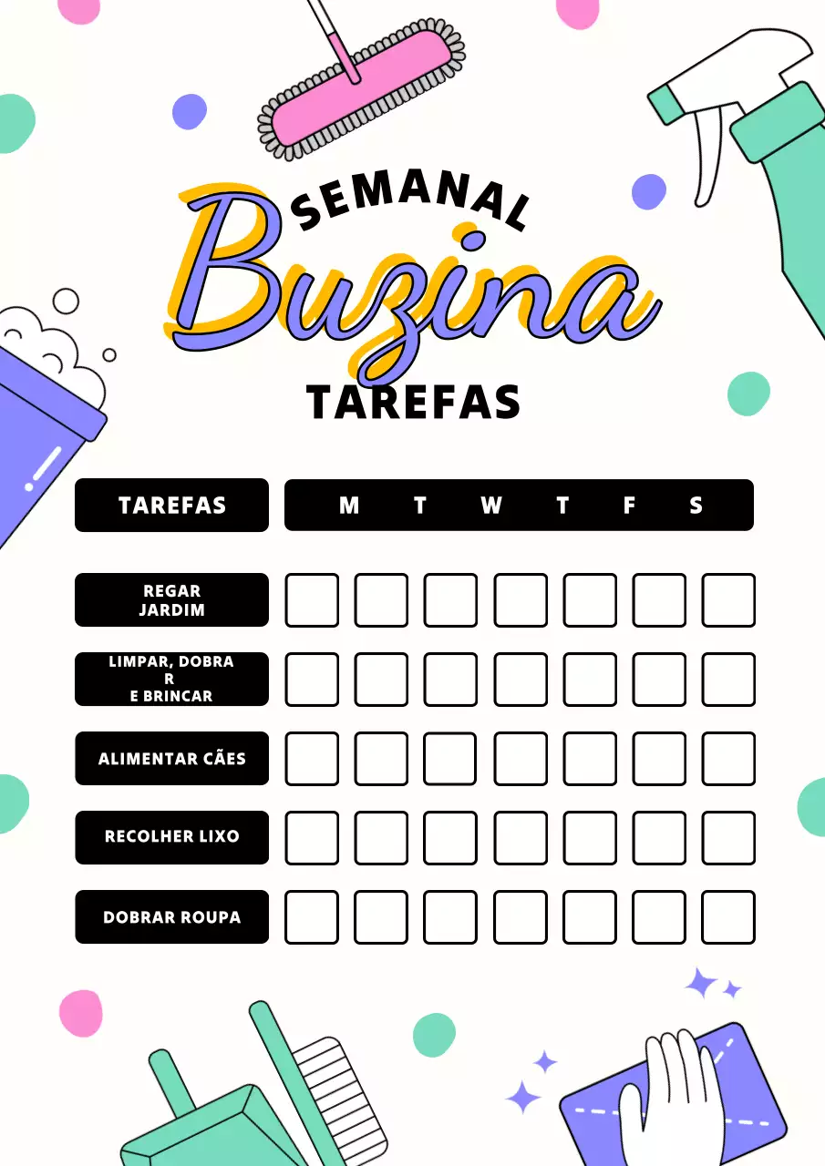 Planejador de tarefas de verão retrô colorido