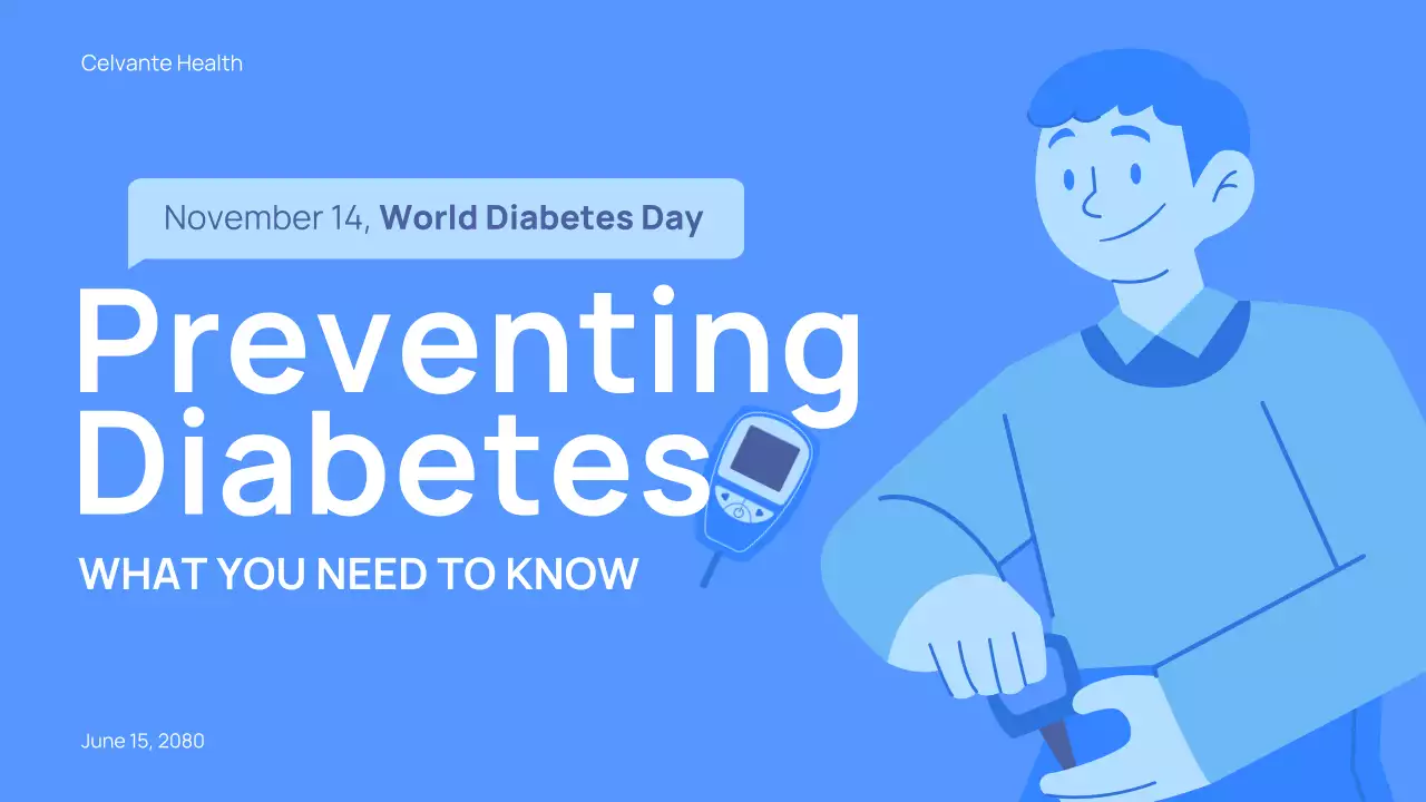 Blue Modern Healthcare Diabetes Awareness Presentation