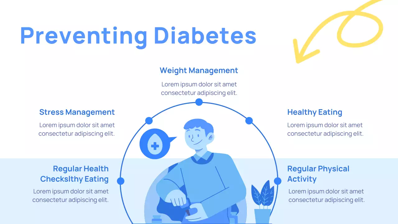 Blue Modern Healthcare Diabetes Awareness Presentation