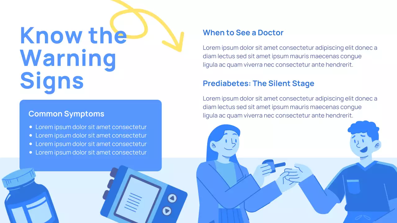 Blue Modern Healthcare Diabetes Awareness Presentation