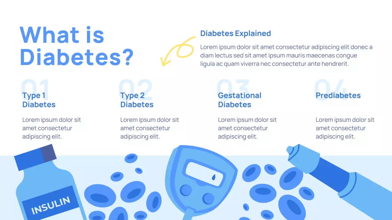 Blue Modern Healthcare Diabetes Awareness Presentation