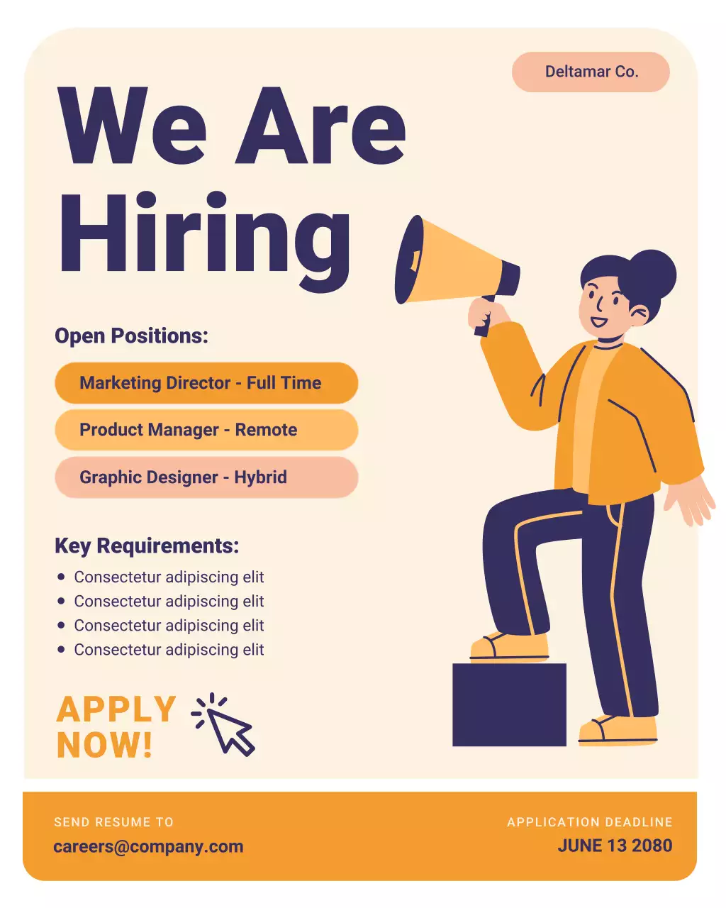 Orange Modern Hiring Recruitment Instagram Post