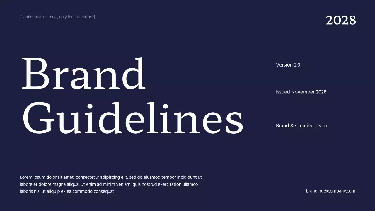 Navy Professional Brand Guideline Presentation